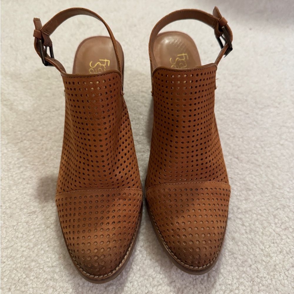 Franco Sarto Heeled Tan Sandal Mule